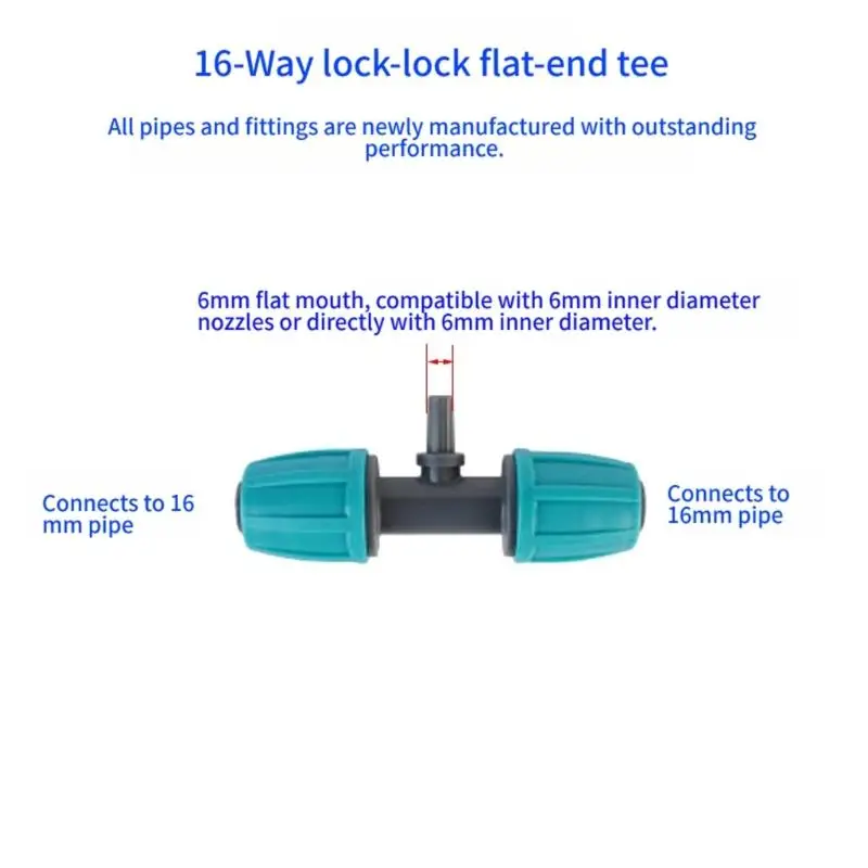 652F 10 Pieces PE Plastic Irrigation Joint Fittings UV Resistant T Type Pipe Connectors Set Suitable for 16Mm to 4/7Mm Pipes