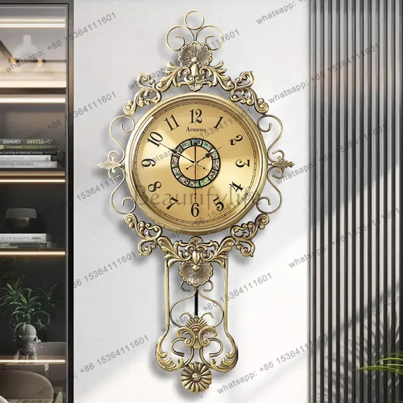 Interior Art Mural Clock Wall Vintage Luxury Digital Xenomorph Aesthetic Interior Wall Watch Nordic Alarm Saati Home Decoration