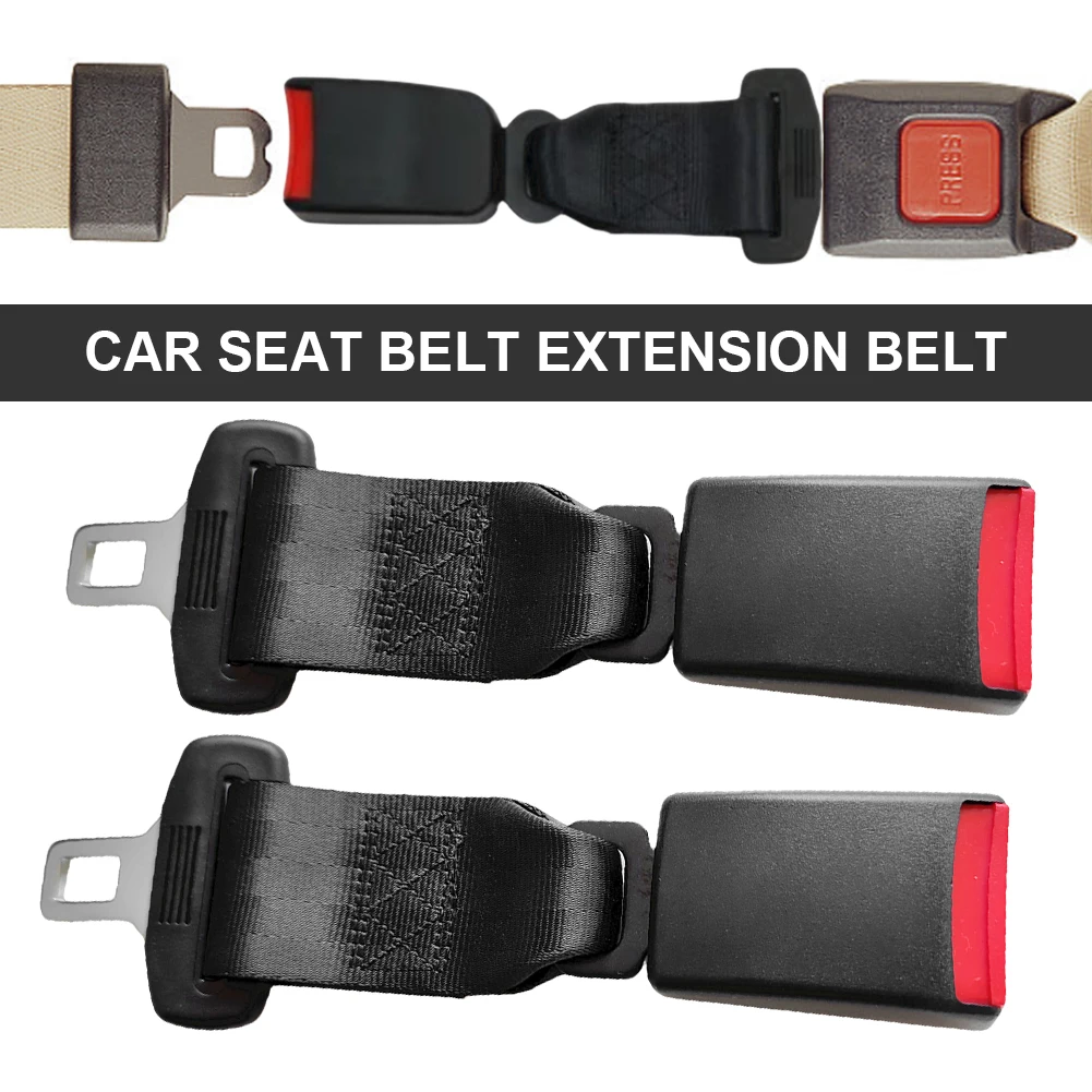 2Pcs 23CM Seat Belt Extension Plug Buckle Car Safety Belt Locking Tongue Seat Belt Insert Socket Extender Automotive Accessories