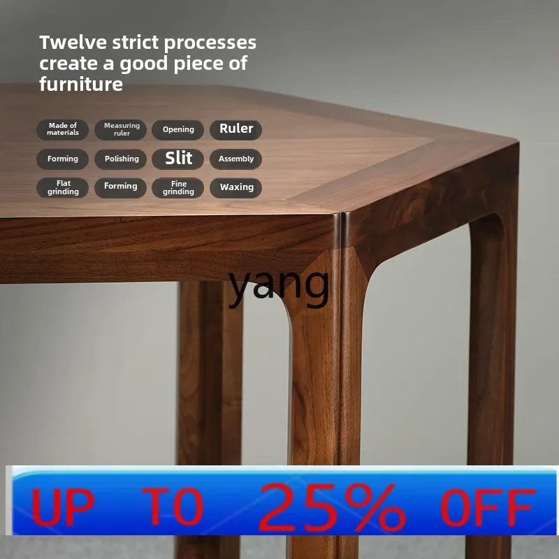 

lmm new Chinese black walnut solid wood dining table and chair combination home retro negotiation hexagonal table