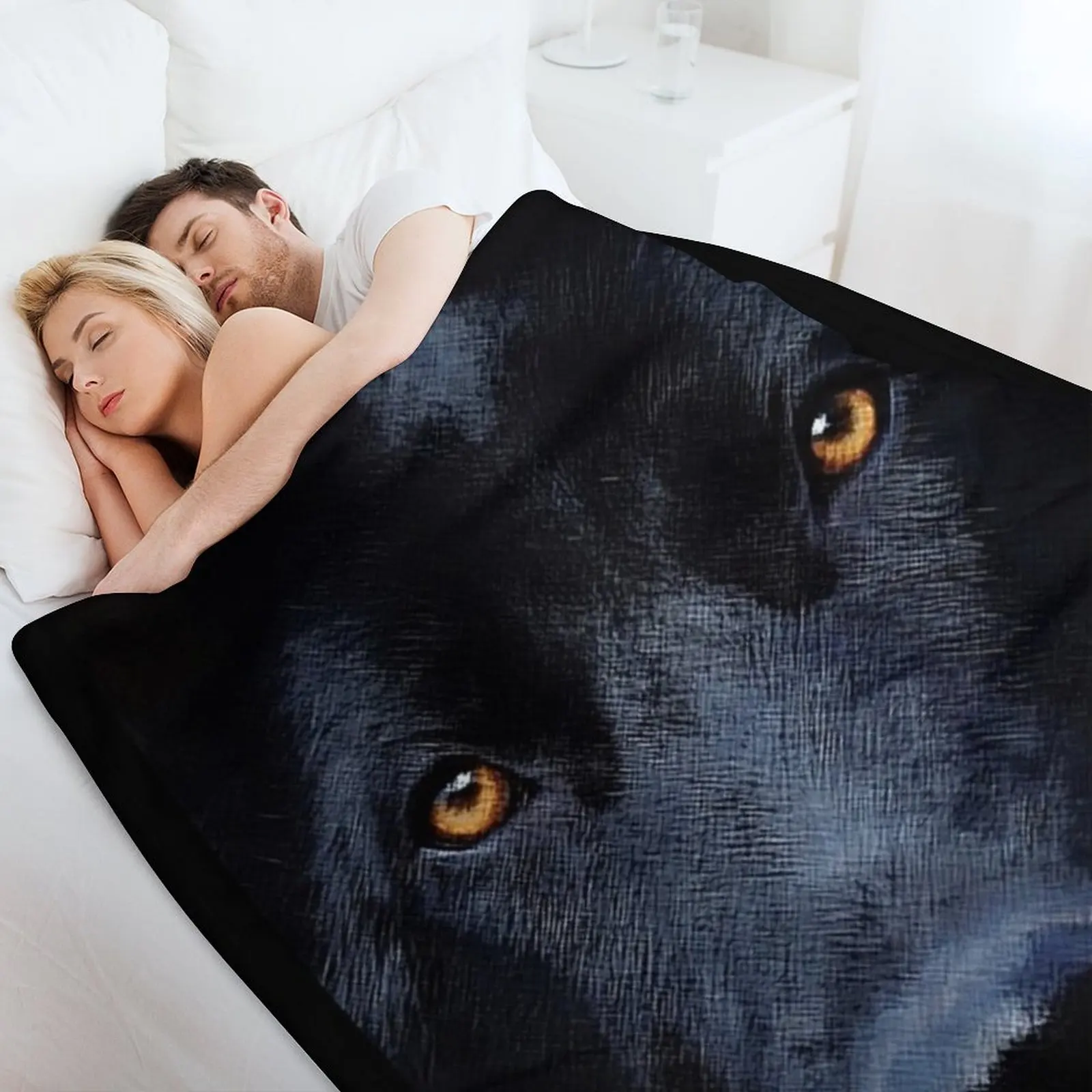 بطانية رمي الراعي الألماني الأسود وبطانيات السرير والأرائك العصرية للأطفال