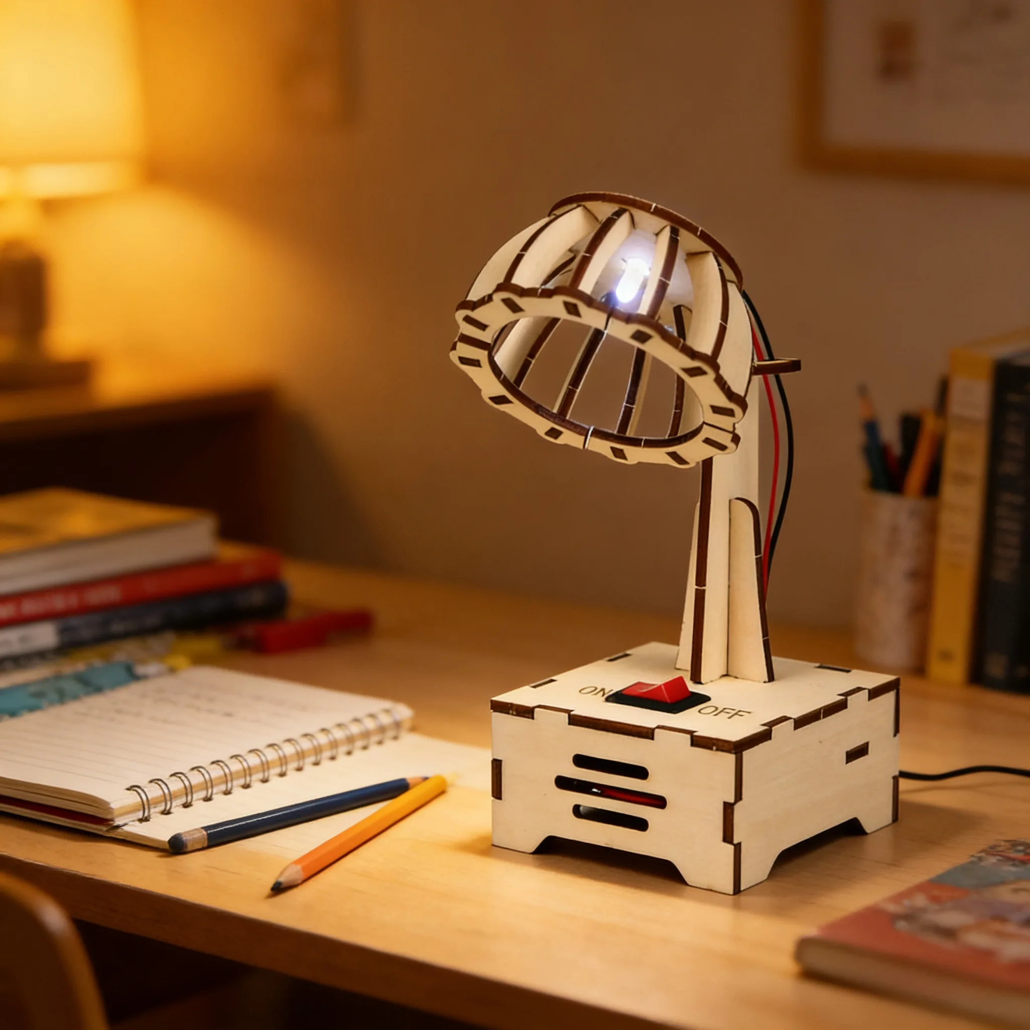 Children's Science and Education Experiment Models, Children's DIY Wooden Table Lamp Hand-Assembled Toys, Children's DIY Gifts
