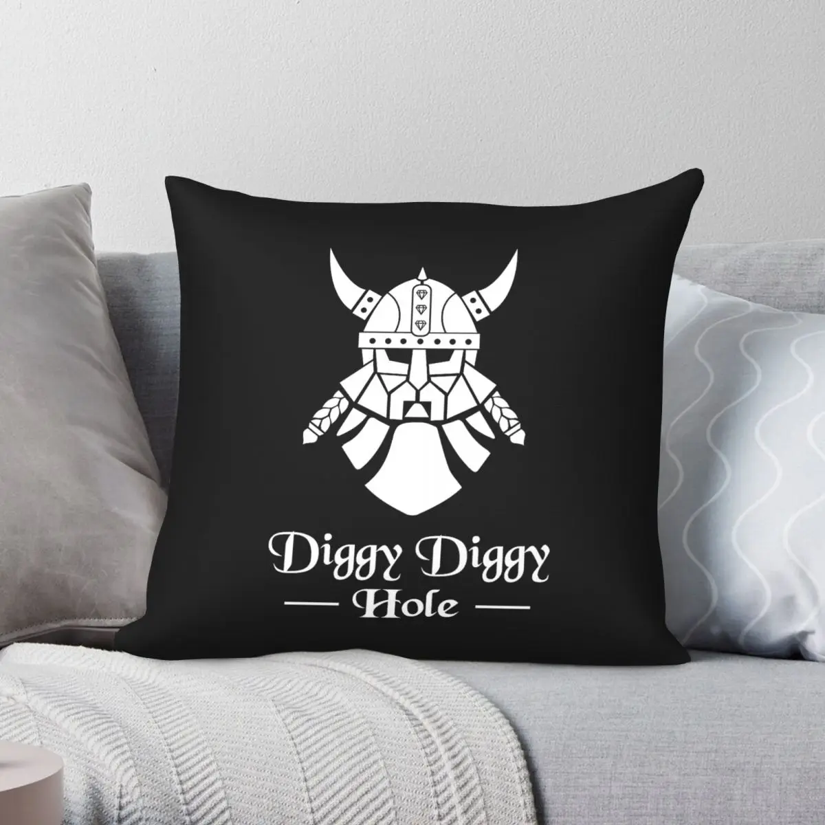Wind Rose Diggy Diggy Hole Pillowcase Polyester Linen Velvet Printed Zip Decor Throw Pillow Case Home Cushion Cover