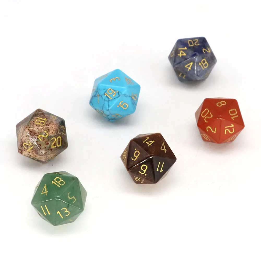 Polyhedral Dice 7 Stones Set Natural Crystal Healing Gems For Witchcraft Dungeon and Dragons Board Game Energy Chakra Home Decor