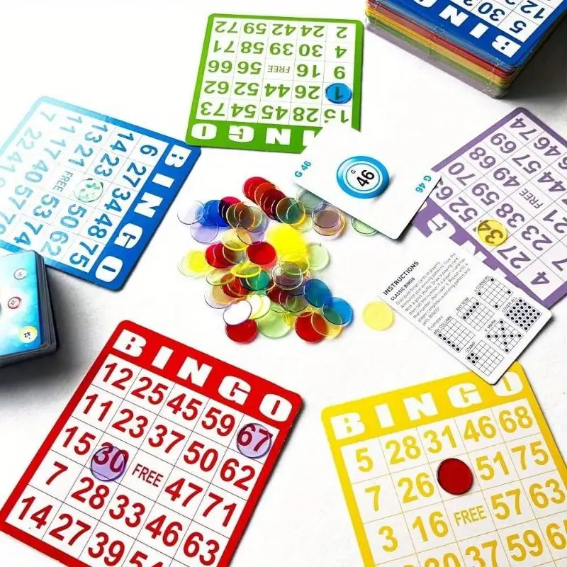 50/100Pcs Non Repeating Bingo Cards Educational Interactive Game Cards Family Group Game Set For Kids Friends Party Play