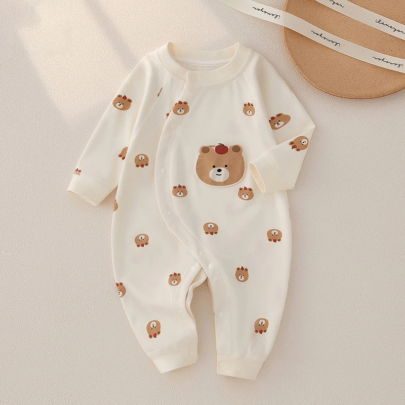 

Cartoon Bear Baby Romper for Boys Girls Spring Summer Newborn Jumpsuits Cotton Infant Bodysuit Korean Toddler Kids One-Pieces