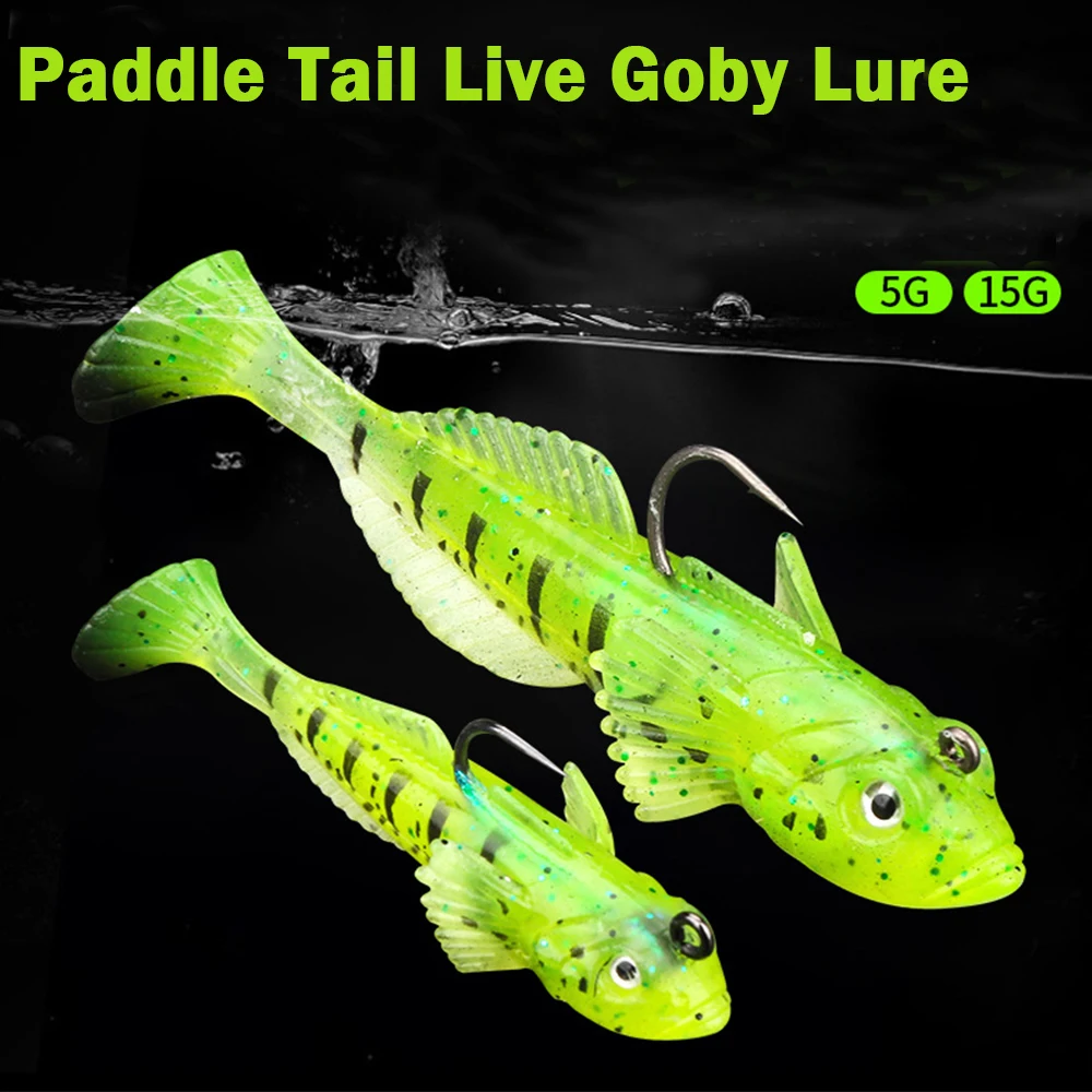 5g/15g Paddle Tail Live Goby Baits 1/3pcs Saltwater Fishing Soft Lures Silicone Minnow Wobblers Artificial Bait Bass Tackle Jigs