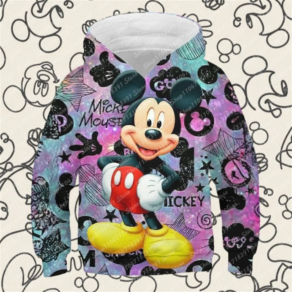 

Children's Clothing Girls Minnie Mickey Mouse Cute Cartoon Disney Animal 3D Printed Hoodies Child Sweatshirt Boys Kids Pullover