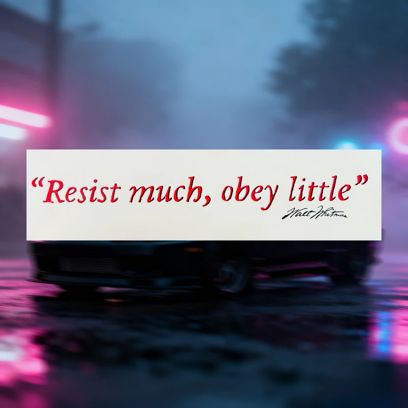 

1-Walt Whitman — виниловая наклейка «Остой больше, как меньше» | Премиум для использования на открытом воздухе, прочный, отличный срок службы на открытом воздухе