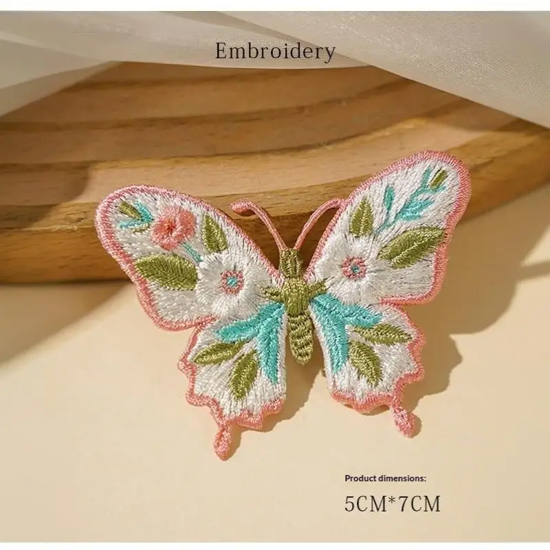 Vintage Blumen-Schmetterling-Stickerei Aufbügelbare Patches Niedliche Wärmeübertragungs-Applikation für DIY-Kleidung Jacken Dekoration Einfach Anzubringen – Detail 13