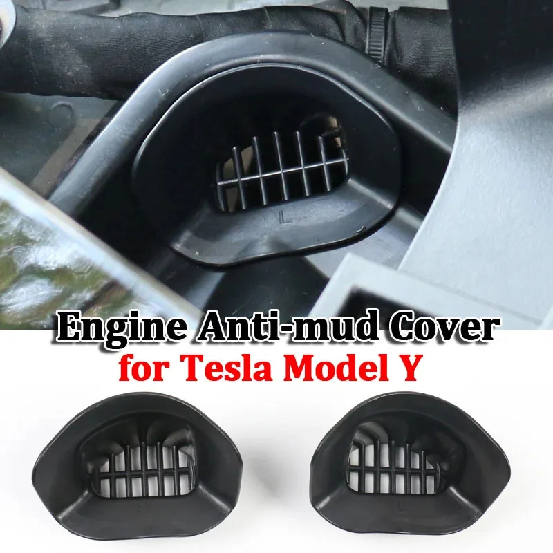 2pcs Car Engine Anti Mud Cover for Tesla Model Y 23-24 Interior Accessories Engine Compartment Cover ModelY Motification Parts