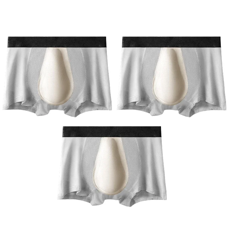 3 шт. незаменимые боксеры для фитнеса, высокоэластичная и дышащая ткань, полная поддержка для потоотделения и растягивания движений.