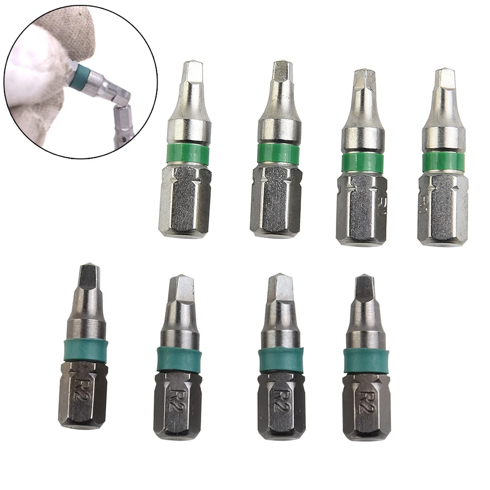 4pcs Square Head Screwdriver Bits SQ1 SQ2 25mm 6.35mm Hex Shank Magnetic Batch Head Screwdriver Bit