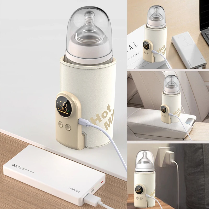 

2025 New Portable Bottle Heater Baby USB Feeding Smart Temperature Control Warmer Screen Newborn Baby Bottle Warmer Sleeve