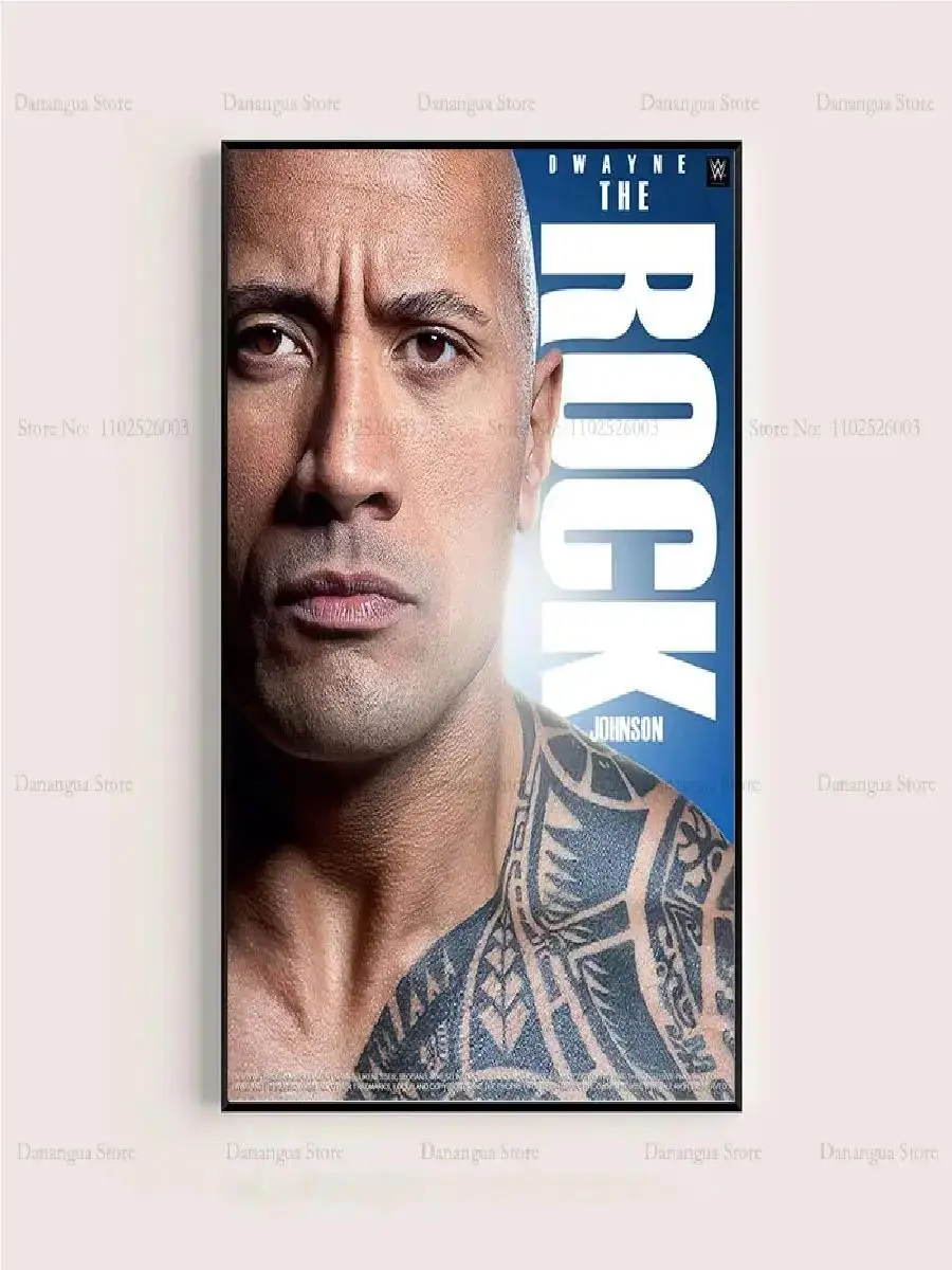 The Rock Dwayne Johnson Fitness Wall Art Canvas Print  Movie Actor Poster for Living Room Home Decor Perfect Gift Idea