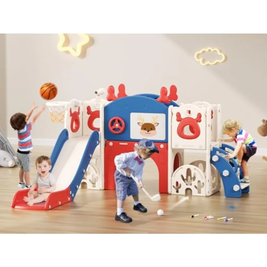 

Игровой набор 11 в 1 для малышей с доской для рисования, набор для гольфа, место для хранения баскетбольного кольца для детей от 1 до 3 лет, для использования в помещении и на открытом воздухе, на заднем дворе Pl