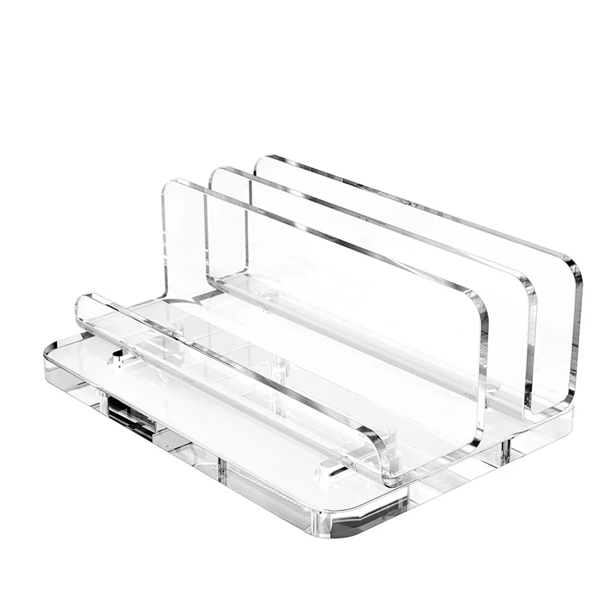 AT59 Vertical Laptop Stand, Acrylic Laptop Holder Desk with Adjustable Dock, Dual Desktop Notebook Stand Fits All