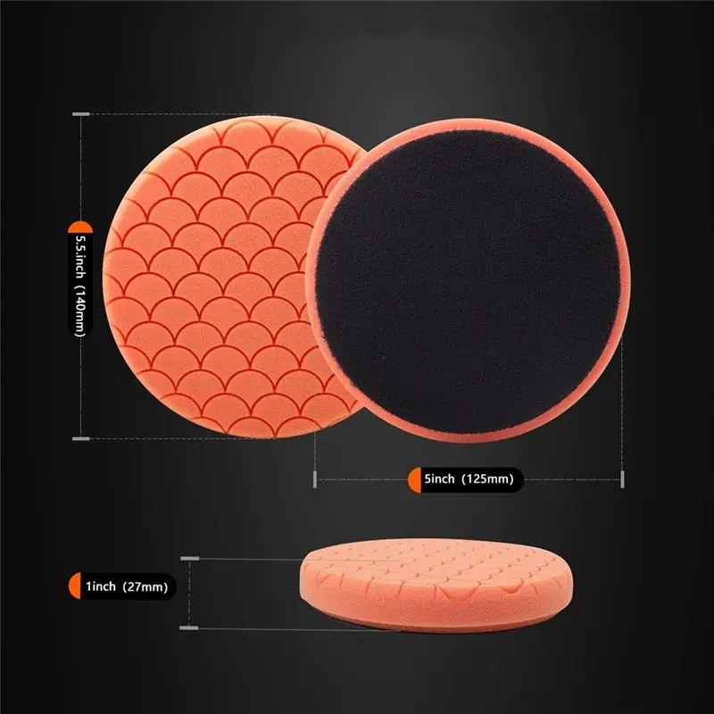ABFW Buffing Polishing Pads, 7Pc 6.5 Inch Face for 6Inch 150mm Backing Plate Buffing Sponge Pads Cutting Polishing Pad Kit