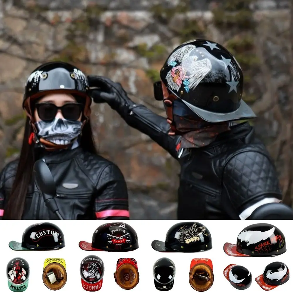 

Baseball Cap Motorcycle Helmet Windproof Half Covered Men Moto Helmets Universal Personalized Riding Cycling Helmet Four Seasons