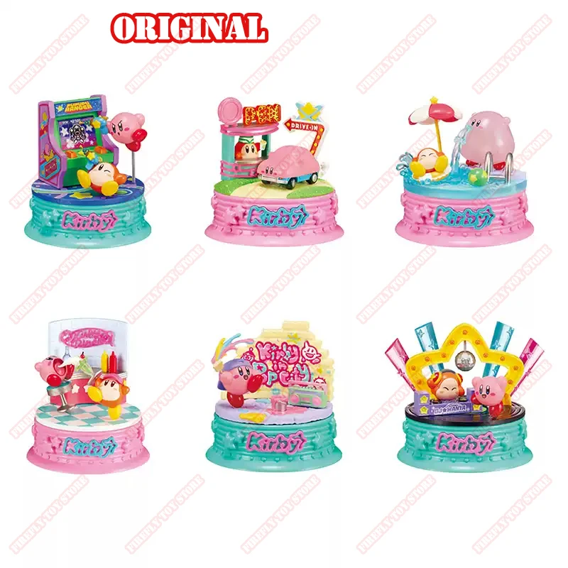 Gioco di animazione Kirby originale Giocattoli periferici Kirby in Pop City Collezione di figure di modello di azione anime Gacha Gashapon in scatola