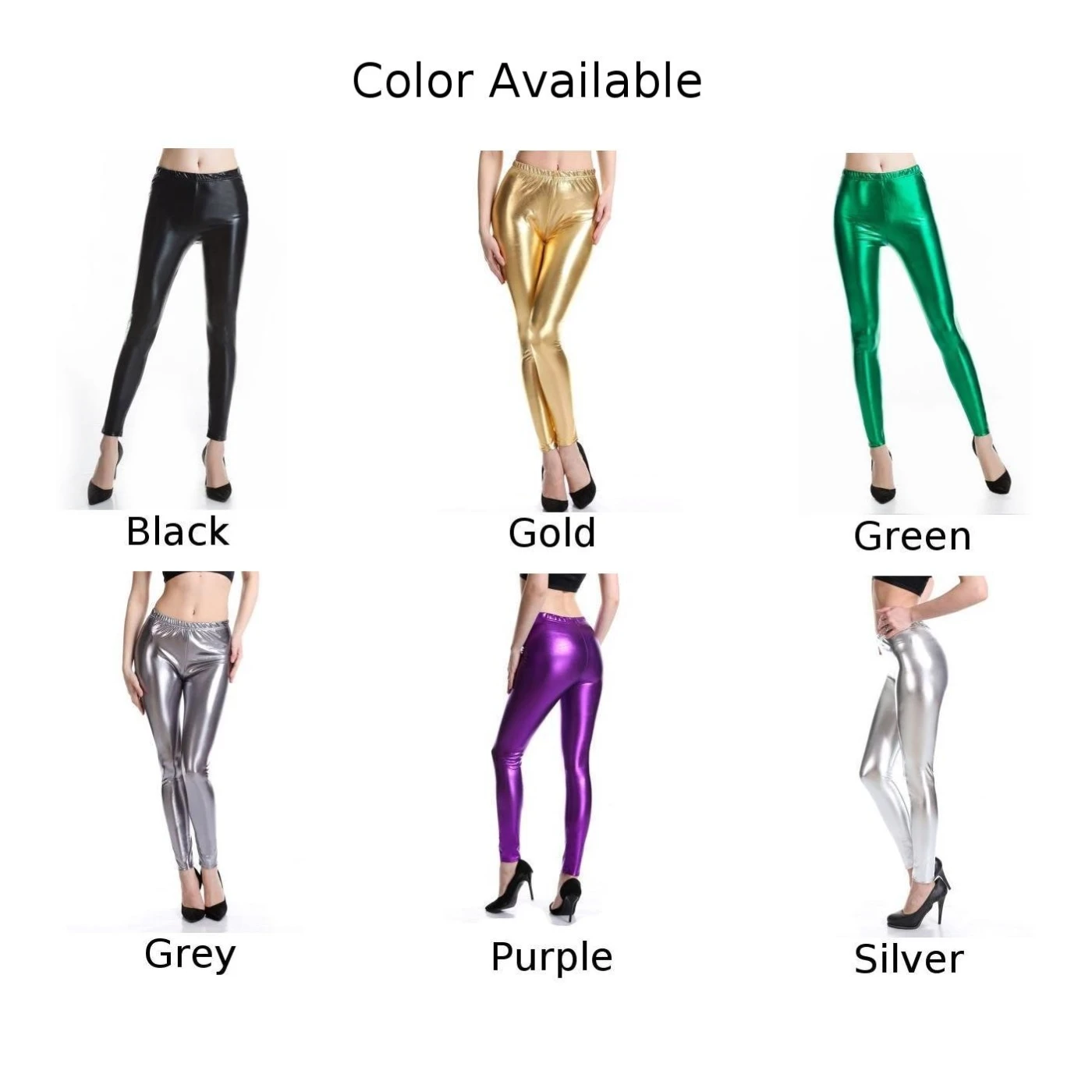 طماق الرقص اليومية طماق عروض الرقص عادية بولي PU فو الجلود الشرير الصخرة لامعة أنثى أنيقة الموضة #6