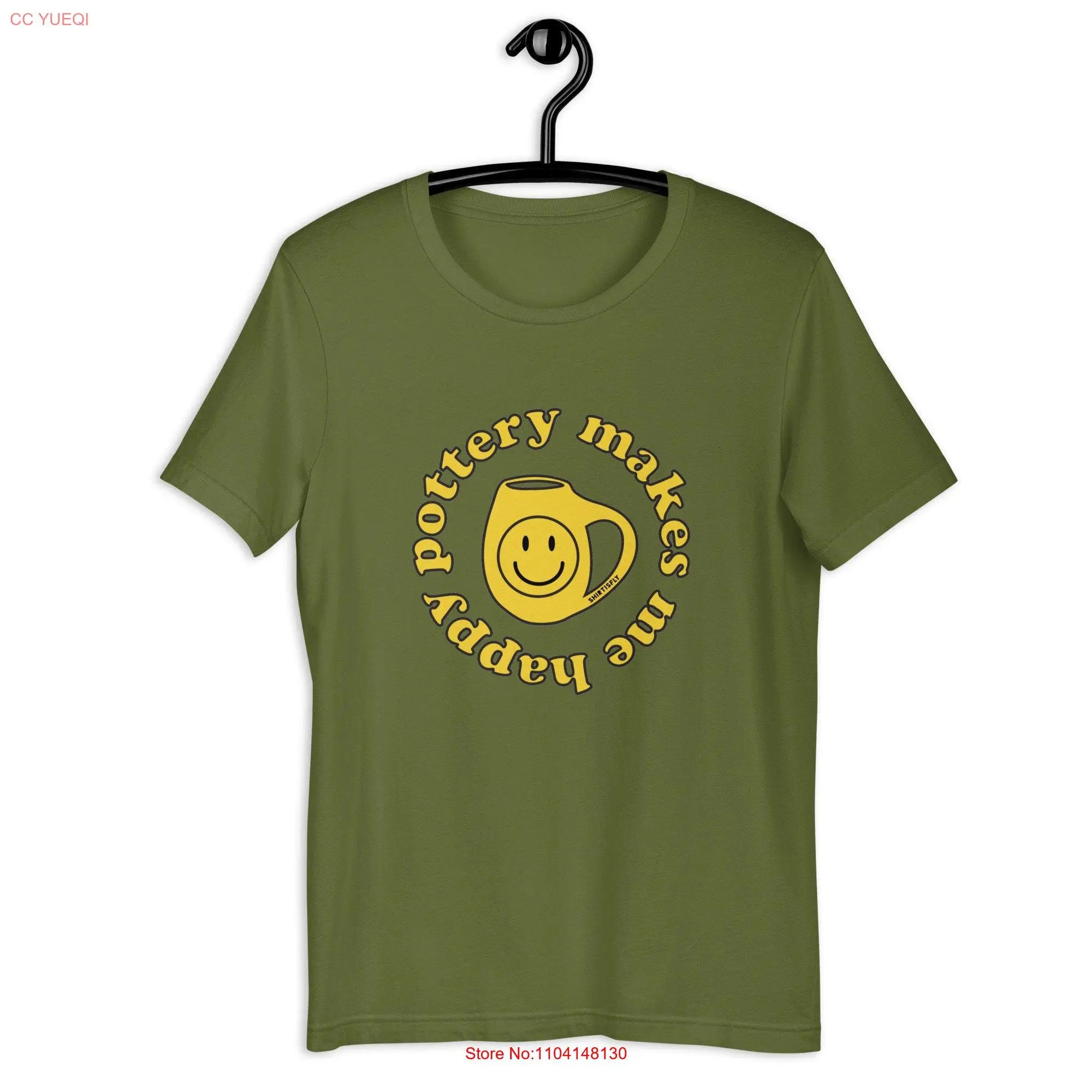 Pottery Makes Me Happy T Shirt Ceramics Lover Ceramic Artist s Art Teacher long or short sleeves