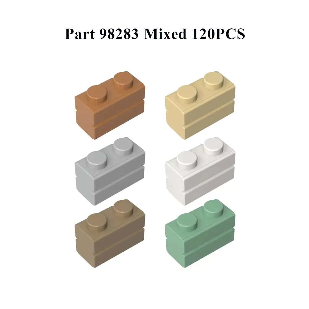

120PCS 98283 MOC Mixed Bricks Special 1x2 Solid Color Wall Bulk Part with Masonry Profile Building Blocks Plastic DIY Model Gift