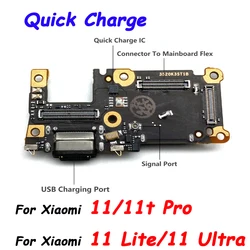 Dock Connector USB Charger Charging Port Flex Cable Board For Xiaomi 11 Lite 11T 11 Pro 11 Ultra With Mic Microphone Parts