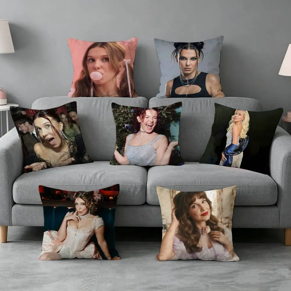 Actor Millie Bobby Brown-n Pillow cover gift High definition digital printing,Surprise  vivid pattern Household.