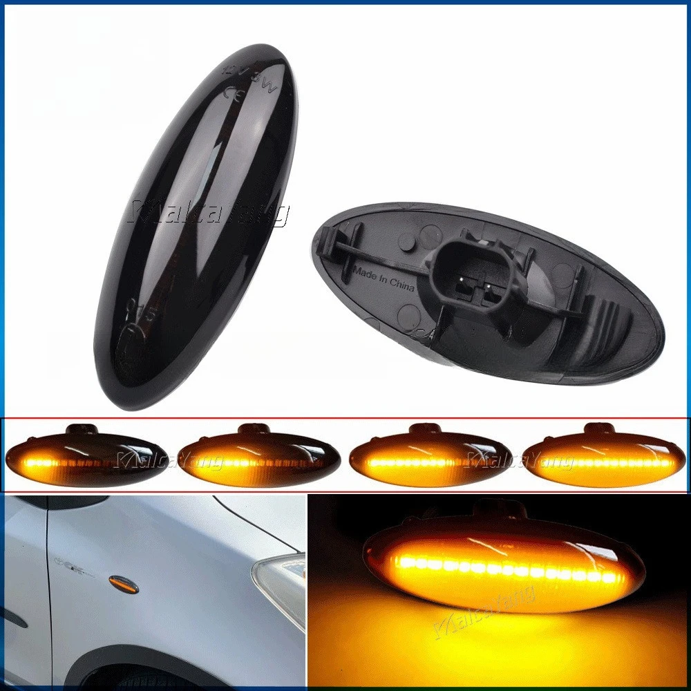 2PCS LED Sequential Dynamic Flowing Turn Signals for Toyota Yaris Side Marker Lights