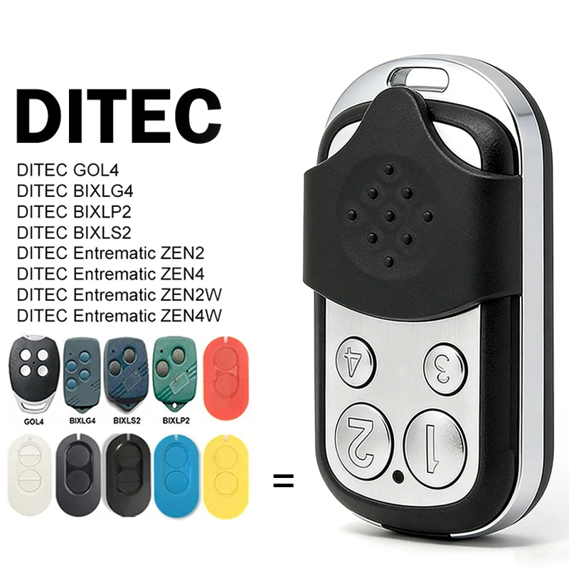 For DITEC GOL4 Entrematic ZEN 2 4 ZEN2 ZEN4 ZEN2W ZEN4W BIXLG4 BIXLP2 BIXLS2 Garage / Gate Remote Control 433.92MHz Rolling Code