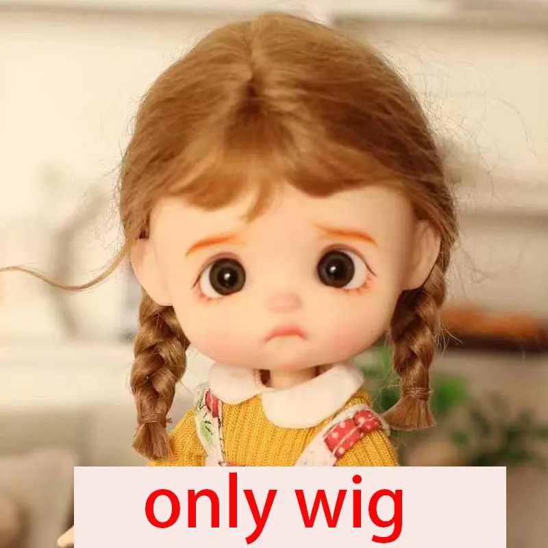 New Vivid Handmade Doll wigs Soft Cute braid Hair Special wig for 1/8 BJD,1/12 BJD Doll,Ob11 Toys for girls