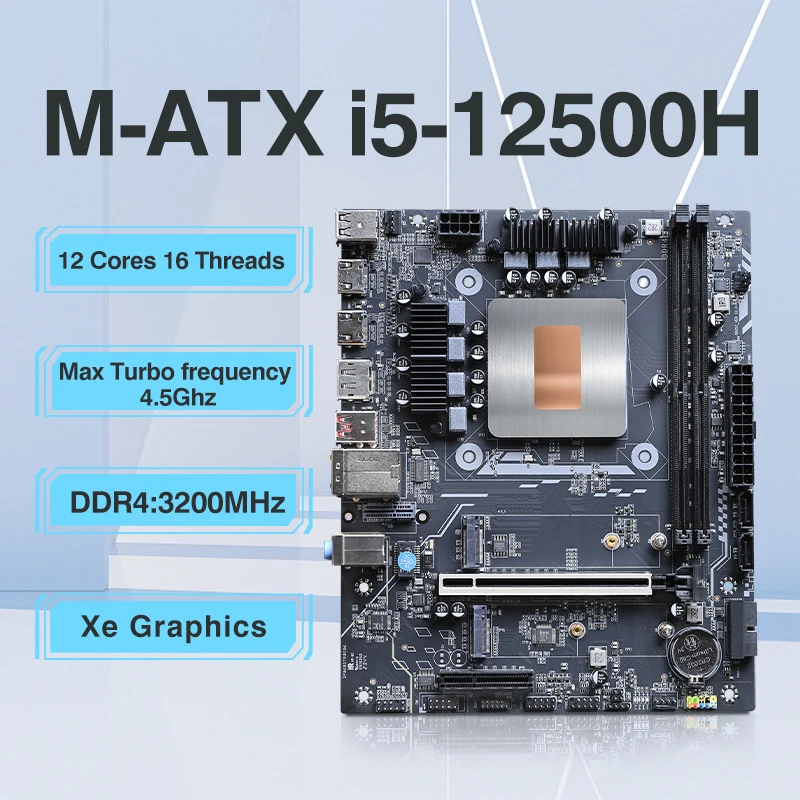 

ERYING DIY Gaming Computer M-ATX Motherboard CPU RAM COMBO Kit i5 12500H 12C16T DDR4 LGA1151 NVME SATA Desktop PC Completo