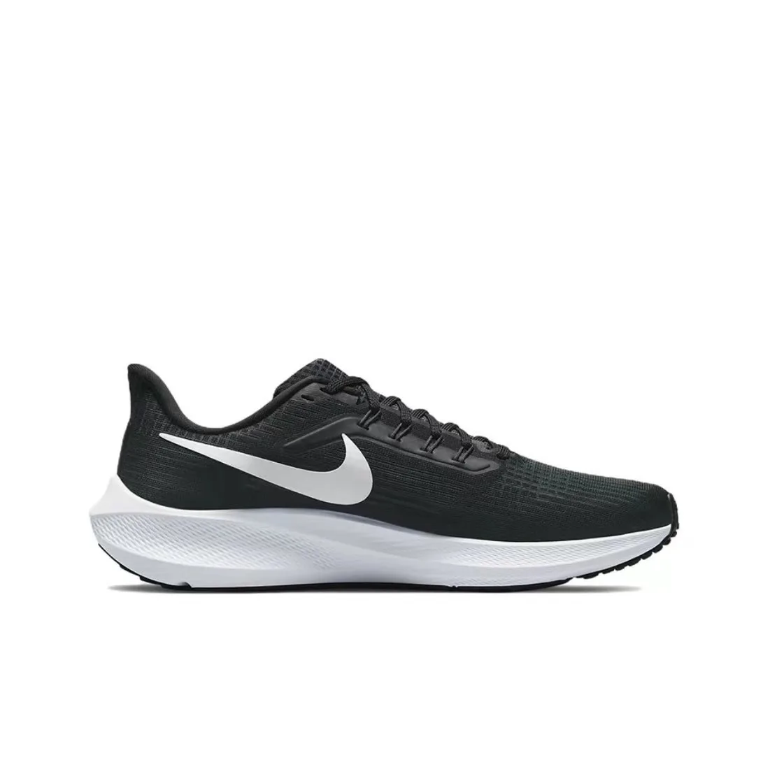 Nike Air Zoom Pegasus 39 Marathon Low cut Casual Running Shoes for Men, Black and White