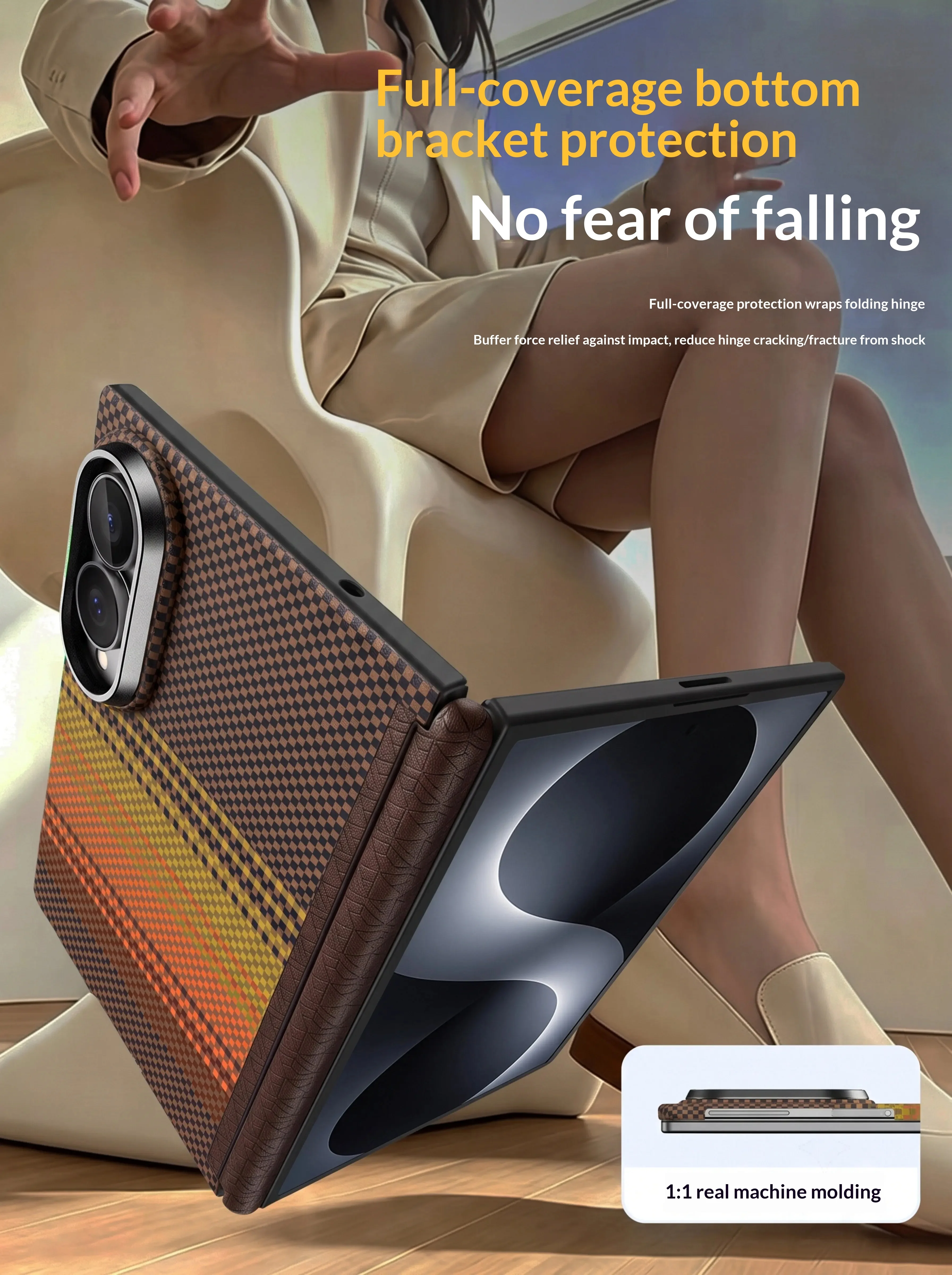 Case For Samsung Galaxy Z Fold 8 Ultra-Thin Hinge Shaft Wrap Protective phone Cover Carbon Fiber texture For Magsafe Fold8 wide