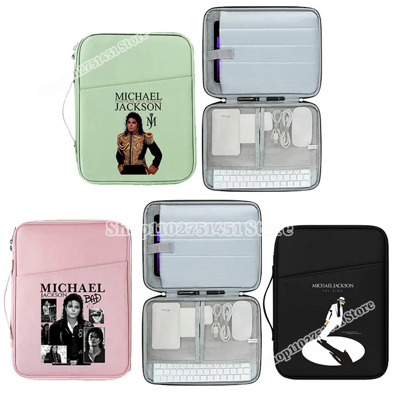 

Michael Jackson Print Laptop Bag for Men Women Outdoor Business Computer Mouse Pad Data Cable Organize Pouch King of Pop Bags