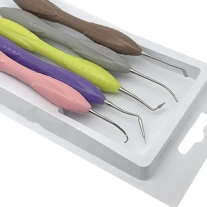 

Набор из 5 зуботехнических шпателей с толстой ручкой для композитных материалов, силиконовых смол и филлеров, инструмент для эстетической реставрации зубов