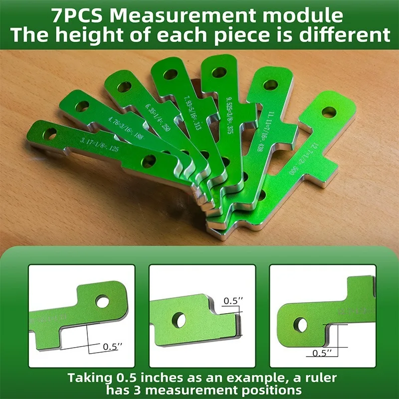 

1 Набор, настольные пилы, инструменты Measur, точный Британский измеритель высоты, удобный измеритель высоты, настройка стержня и фрезерного стола