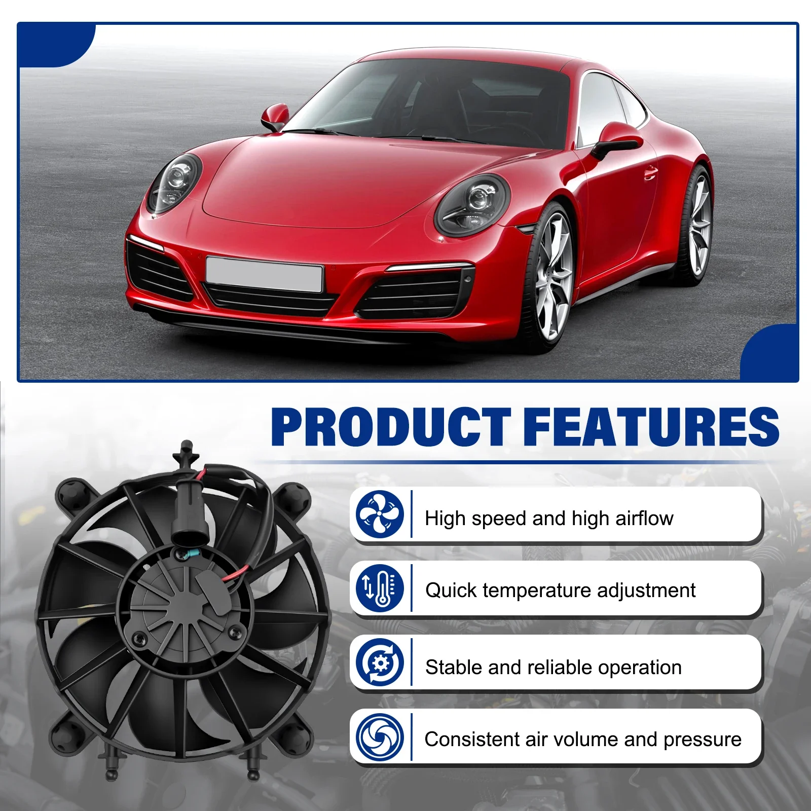 For Porsche 991 911 Boxster Cayman 99162405005 Car Radiator Cooling Fan Blower Motor 99162405006 991624-05005 991624-05006