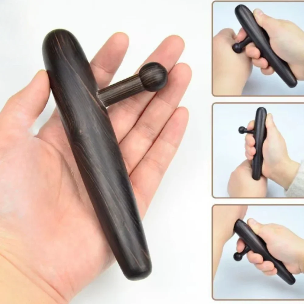 Palo de masaje de acupuntura de madera de palisandro Gua Sha, masajeador Shiatsu para pies, masajeador de acupuntura Thai, herramienta de masaje de