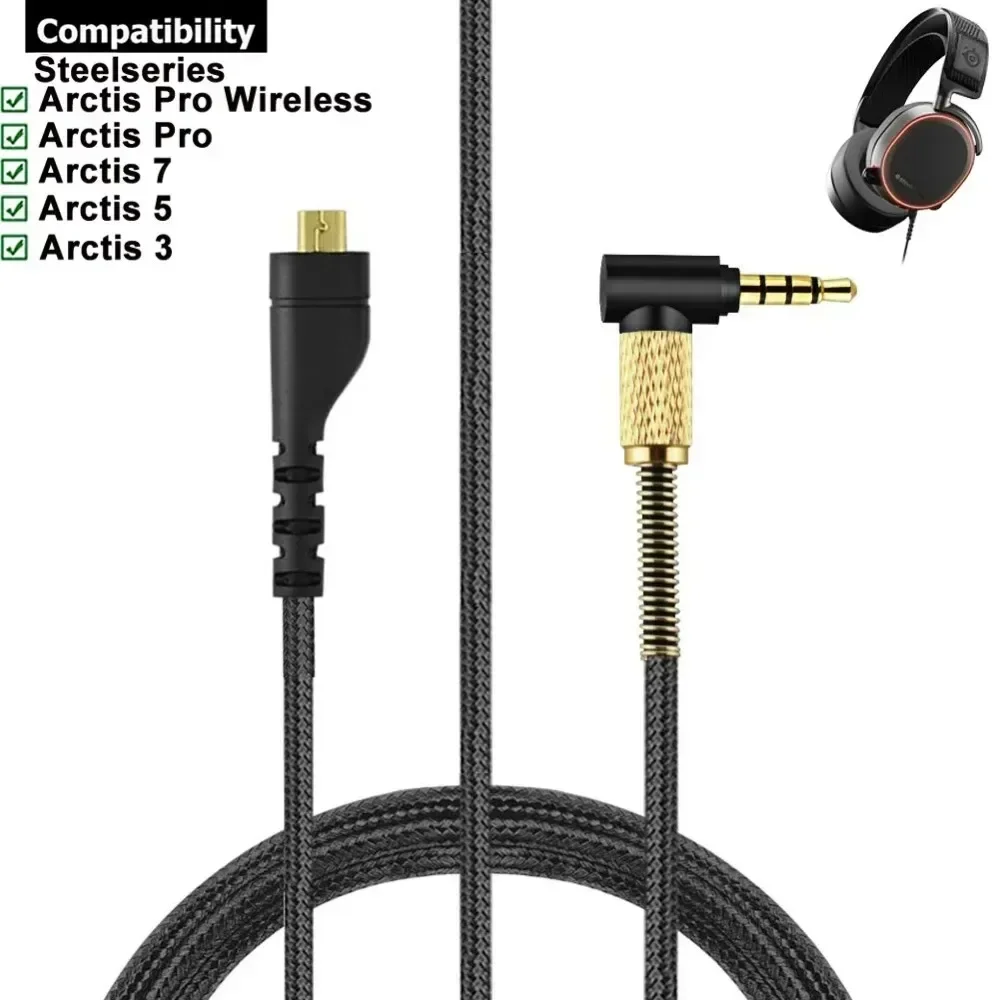 

Replacement Nylon Braided Cable Extension Cord for SteelSeries Arctis 3 5 7 Pro Wired Wireless Gaming Headphones Headsets