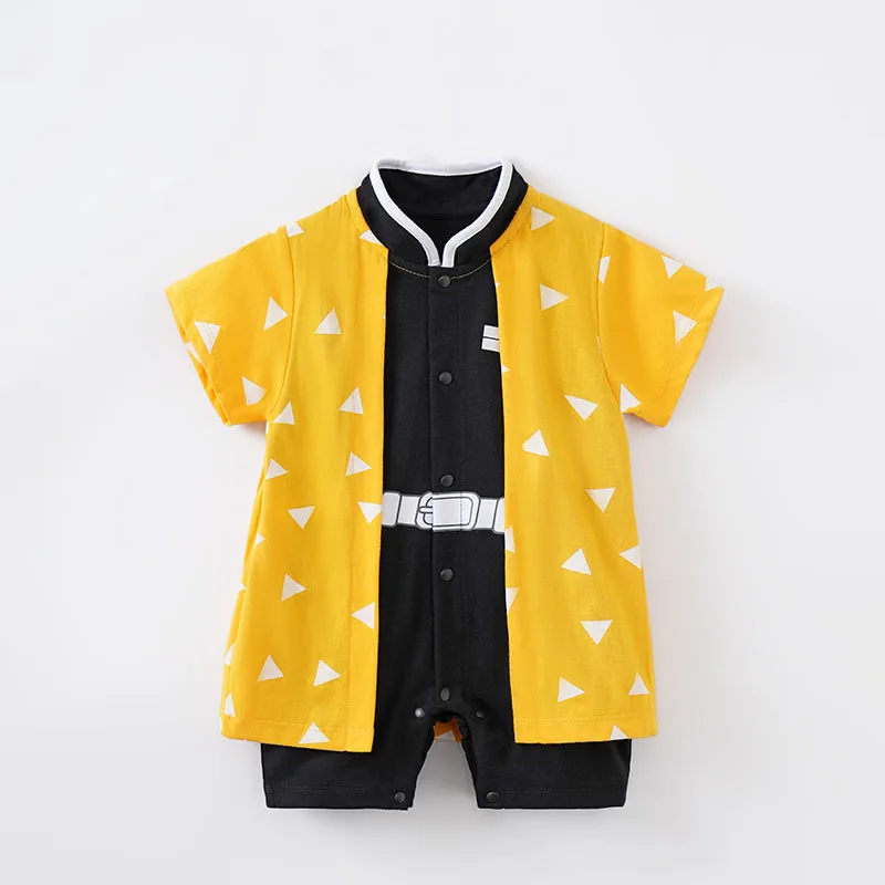 Onesie Costume Romper Jumpsuit Cotton Yellow Clothing Cartoon Cosplay Outfit Short Sleeve Baby Boys Girls Infant Clothes Toddler