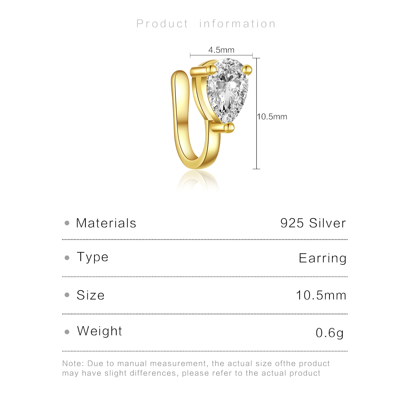 VEWANT Women 925 Sterling Silver Zircon Earcuff Cuff Earring No Piercing Clips 2024 Fashion Fine Party Jewelry