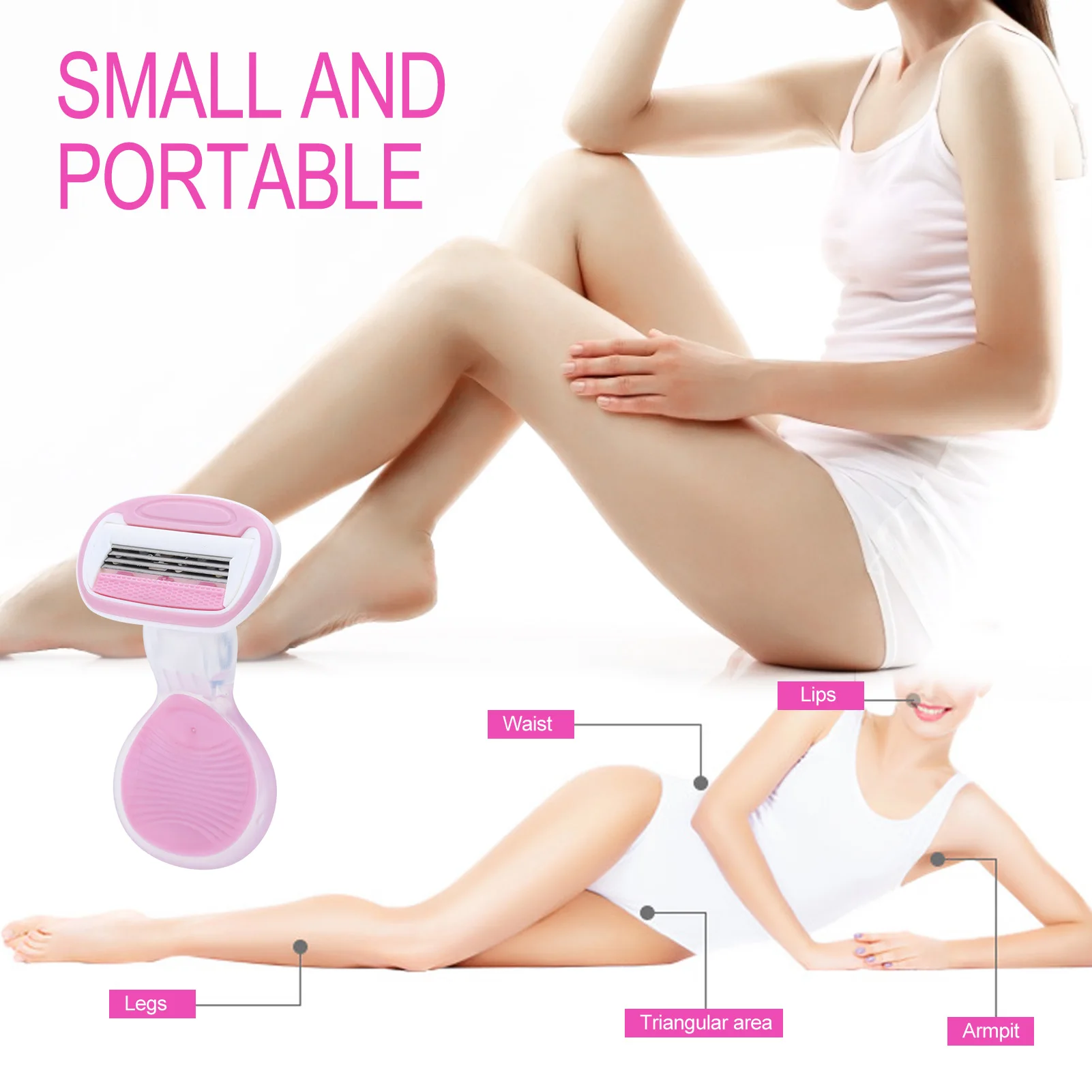 بيع 1 قطعة النساء الوردي دليل الجسم الشعر المتقلب المحمولة لنزع الشعر الوجه الساق أداة إزالة الصواميل للمنزل السفر الاستخدام اليومي
