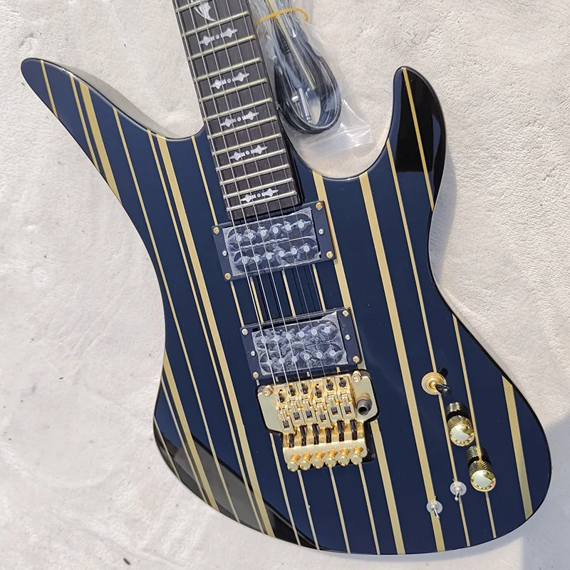 High quality electric guitar, Gold Strip Matador， with patterned body. In stock, fast shipping