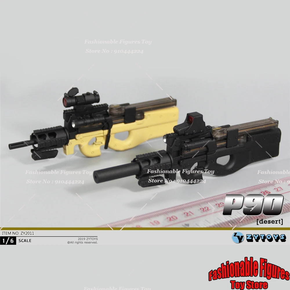 ZY2011 1/6 Scale ทหารตุ๊กตาอาวุธ P90 Submachine Gun ทหารพลาสติกของเล่นสําหรับ 12 นิ้ว Action Figure Body