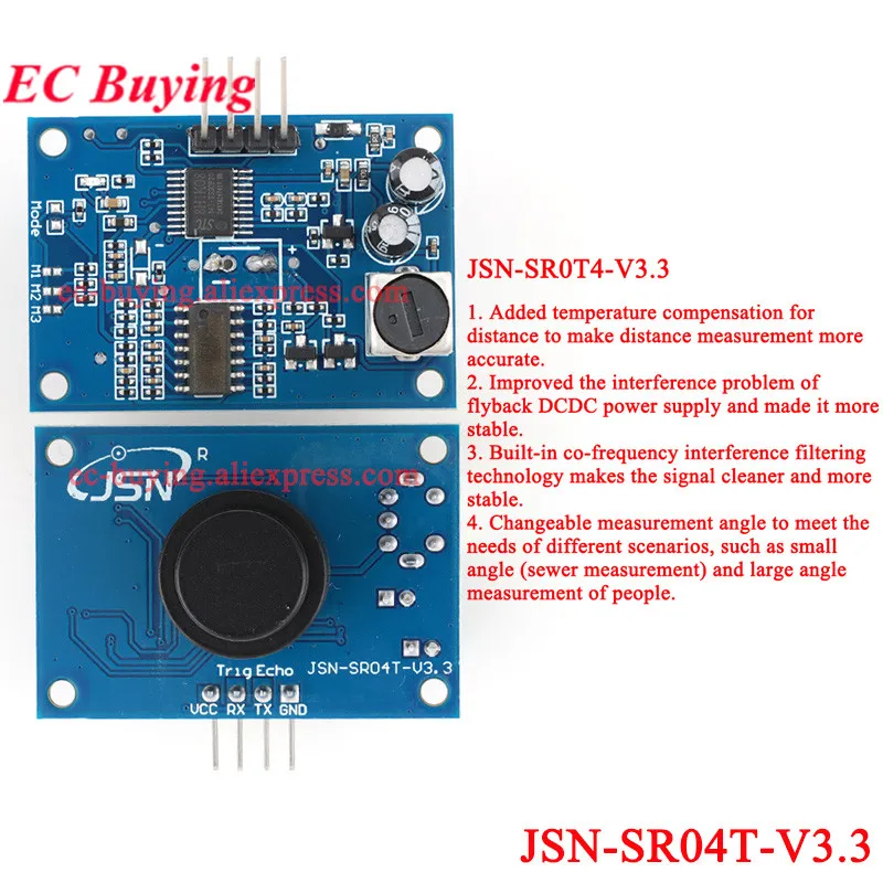 Wodoodporny moduł ultradźwiękowy JSN-SR04T JSN-SR04T-V3.3 Czujnik pomiaru odległości JSN-SR04T 3.3 dla Arduino