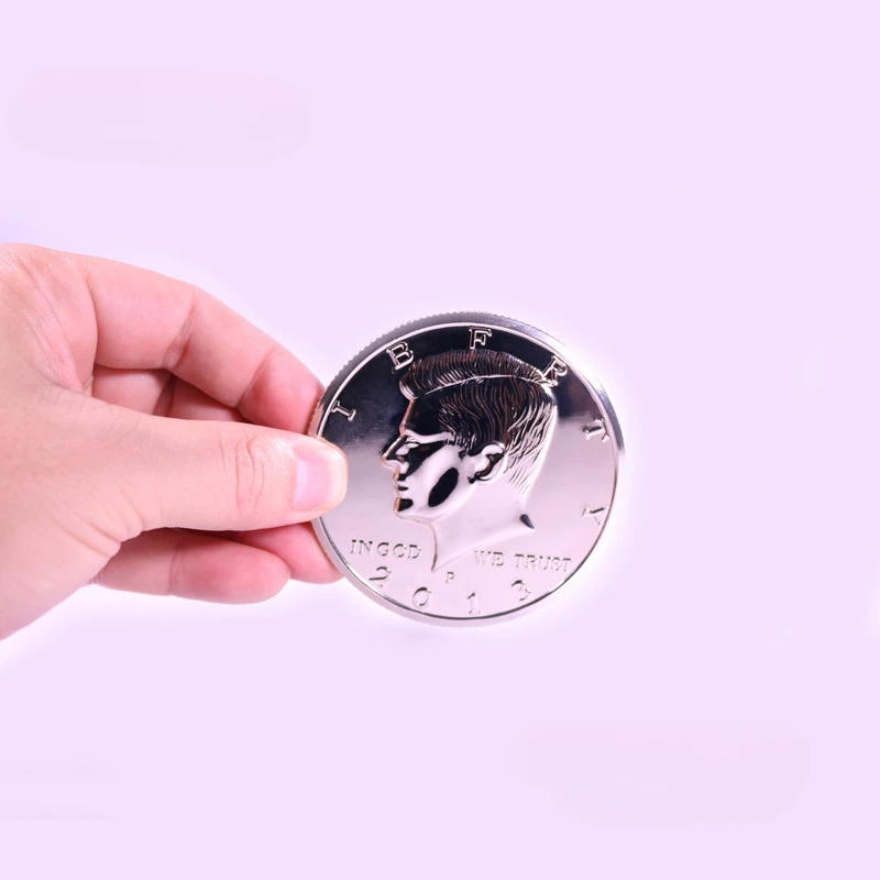 Jumbo Half Dollar (Plastic, 3 Inch) Magic Tricks Magician Close Up Street Illusions Props Accessories Appear Vanish Coin Magia