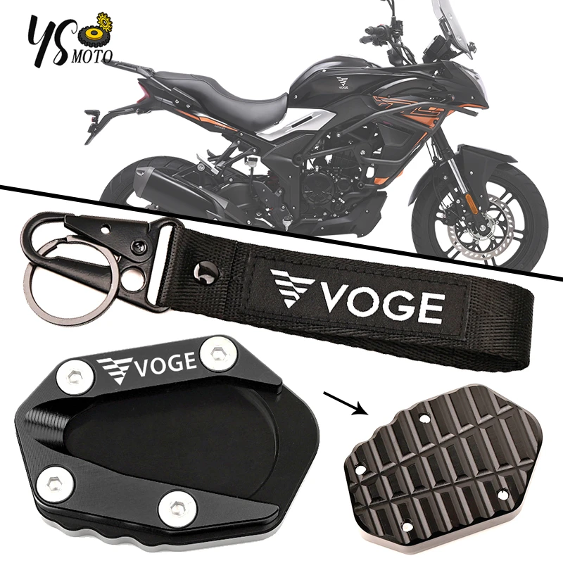 

For Loncin Voge 300DS 300 AC 300 RR 300 R 300 DS 300RR 300R 300AC Motorcycle CNC Kickstand Foot Side Stand Pad & Keychain