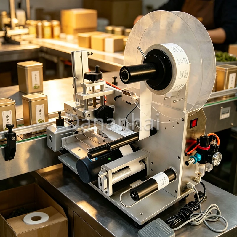 High Quality Desktop Square Bottle Labeling Machine Small Stainless Steel Label Printer for Business And Office Use